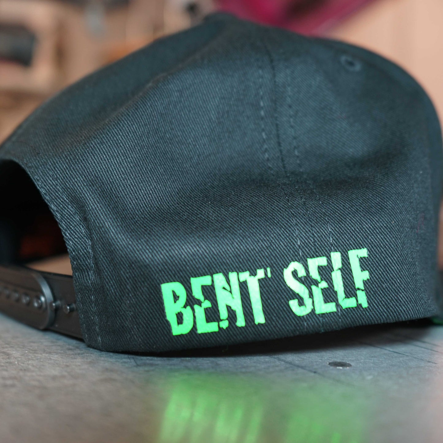 Bent Self 'Galactic Weed Bandits Solo Alien' (Snapback Hat) blk with flo-green