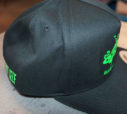 Bent Self 'Galactic Weed Bandits Solo Alien' (Snapback Hat) blk with flo-green