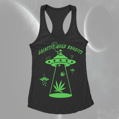 Galactic Weed Bandits (Flo-Green) - Female Tank Top